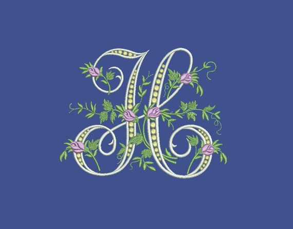H Monogram Machine Embroidery Design Letter H From Beautiful Etsy