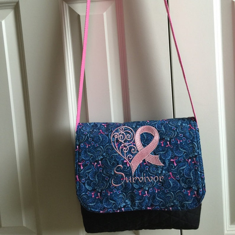 Applique pink ribbon heart embroidery design Breast cancer Etsy