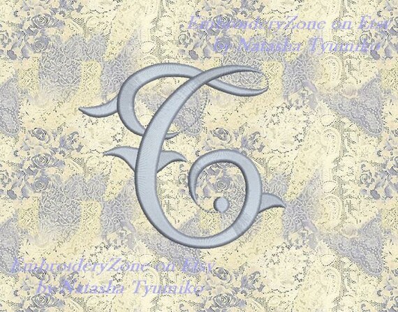 Vintage Monogram T Embroidery Design Initial Fancy Letter T Etsy