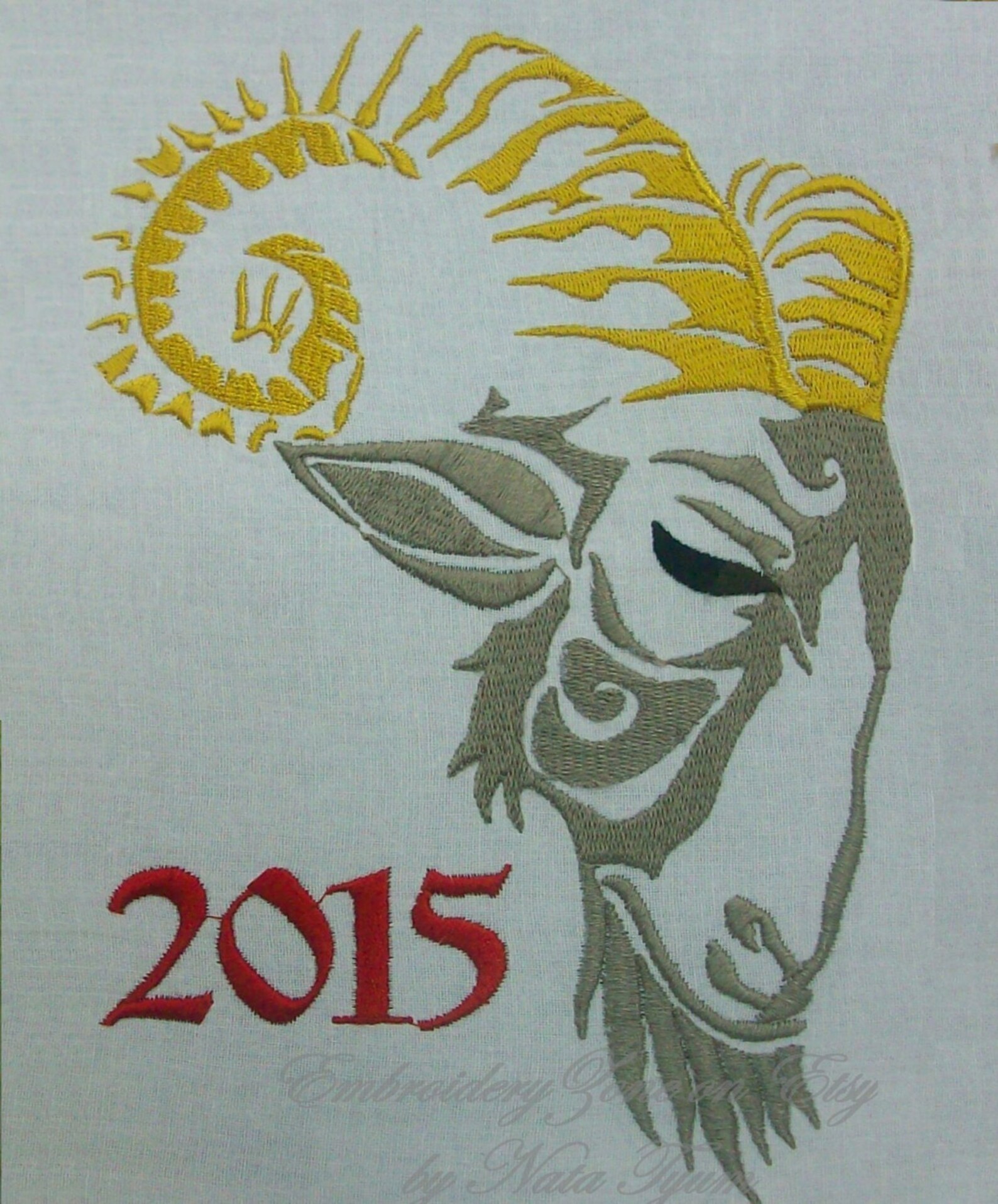 Goat Embroidery Machine Embroidery Design Goat. A Goat With Etsy