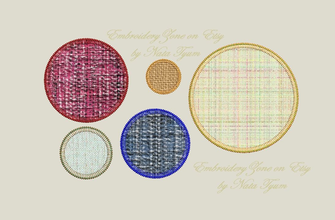 Machine embroidery design Circle applique patch designs round Etsy