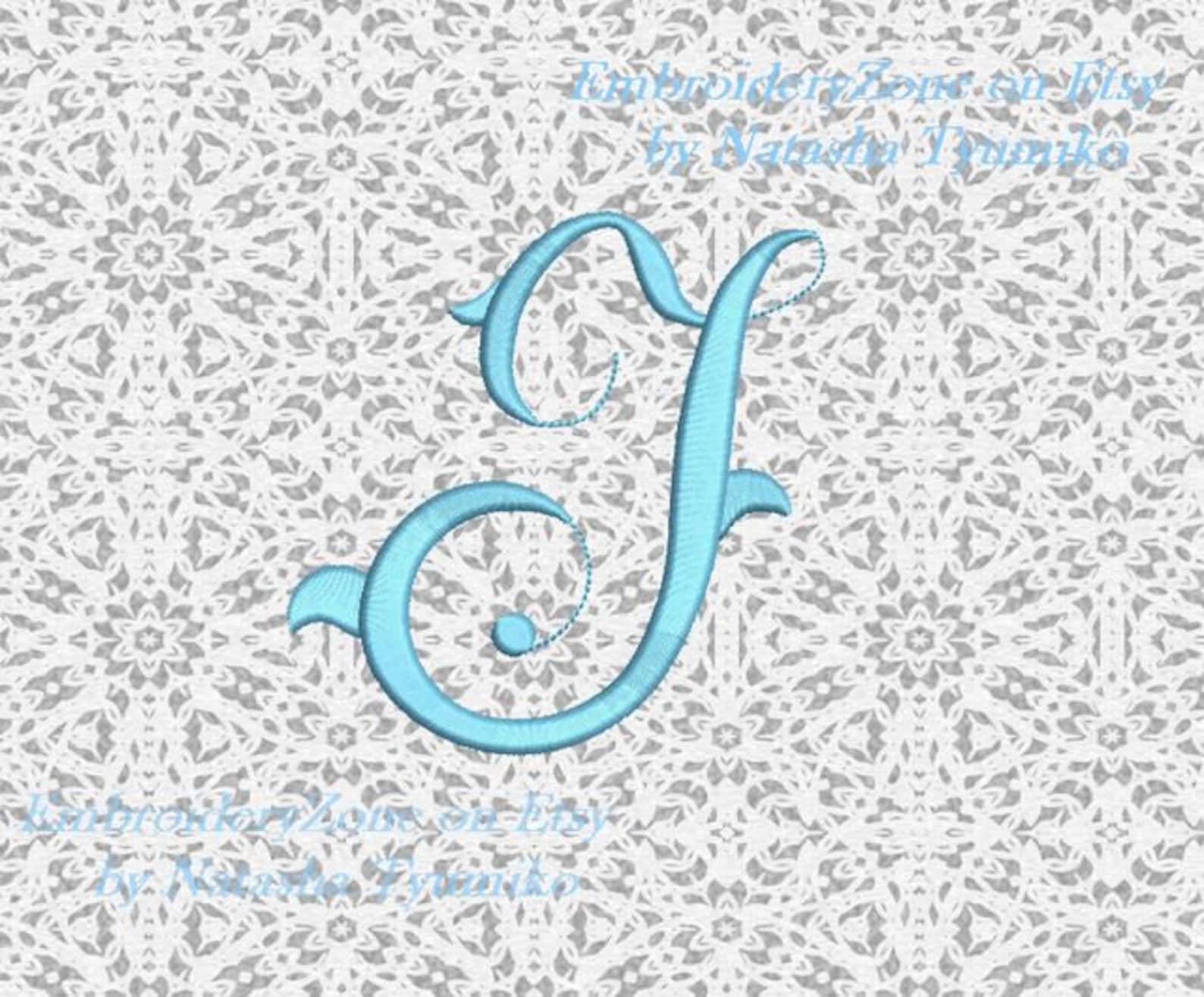 Vintage Monogram J Embroidery Design Initial Fancy Letter J | Etsy