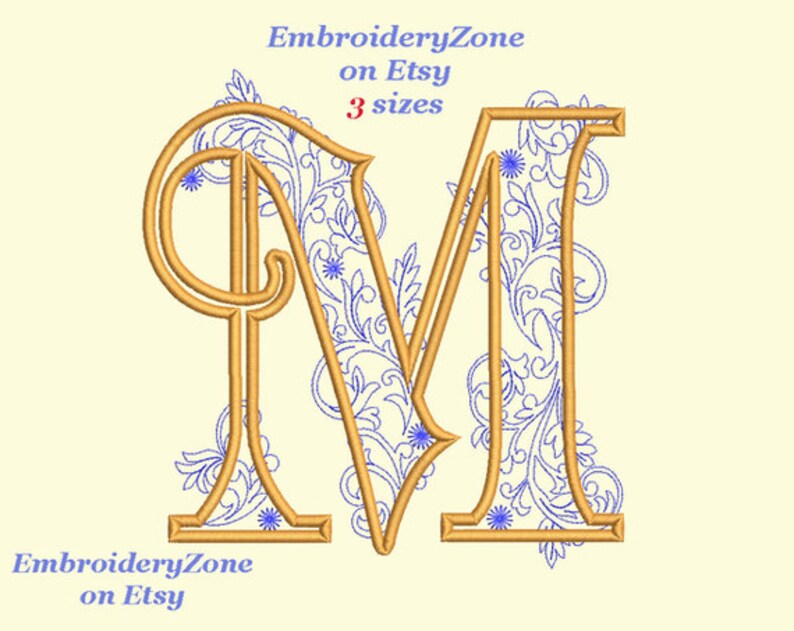 Large letter m applique machine embroidery design monogram m  etsy Large letter m applique machine embroidery design monogram m  etsy