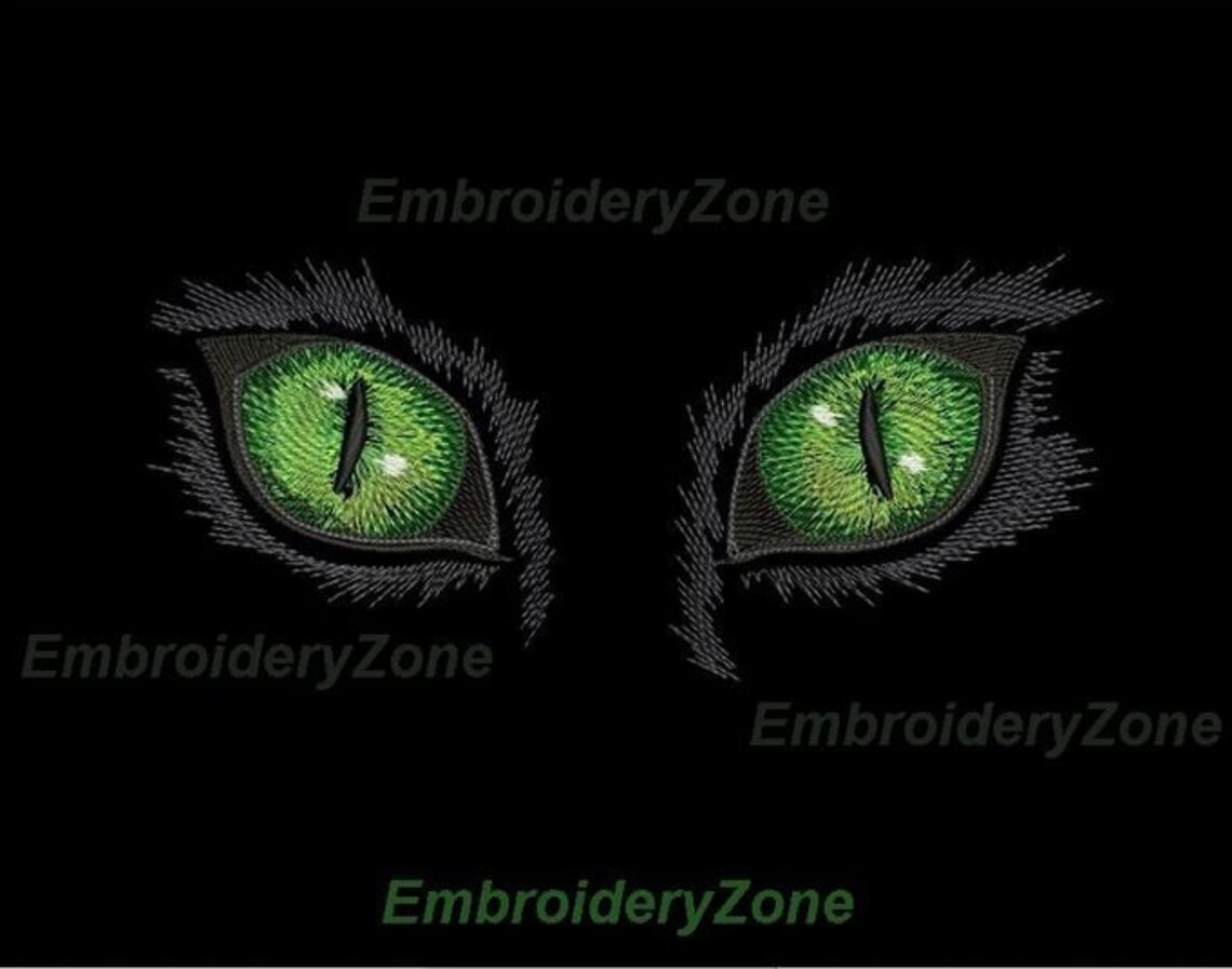 Realistic cat eyes embroidery design eye of cat machine Etsy
