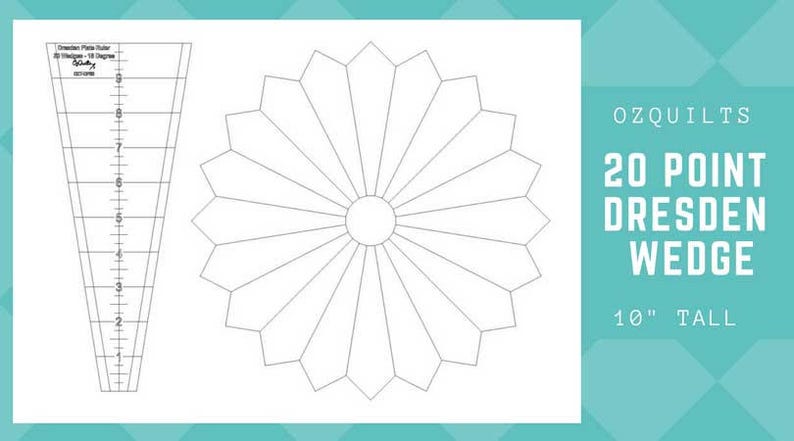 Large Dresden Plate Patchwork Template For 10 Squares Etsy Australia