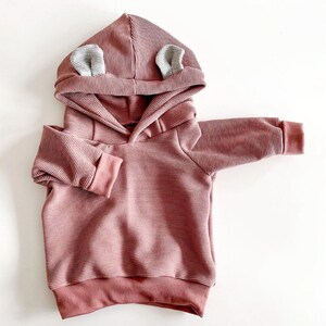 Ottoman Hoodie old pink Gr 62 / 68 bear ears