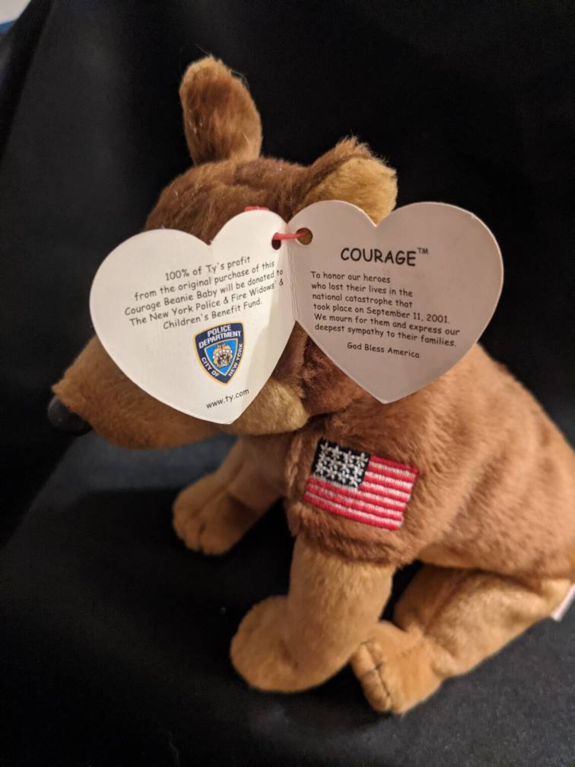 Ty Original Beanie Baby Courage the Dog 9/11 20th Etsy