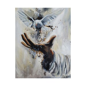 Always with Me Jesus Holy Spirit Dove Christian Elegant Satin Poster - Serene Dove Release Artwork