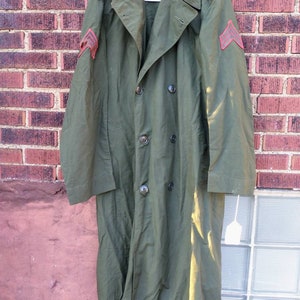 【ヴィンテージ】 1950's Military Rain Coat 1950s Military Surplus Trench Coat, Overcoat, Raincoat M-1950 Size