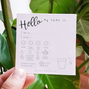 Etiquetas para el cuidado de plantas DESCARGA DIGITAL Imprima usted mismo en casa - Etiquetas para el cuidado de plantas para regalar o para el cuidador de plantas - archivo imprimible mensual tamaño A4/carta de EE. UU.