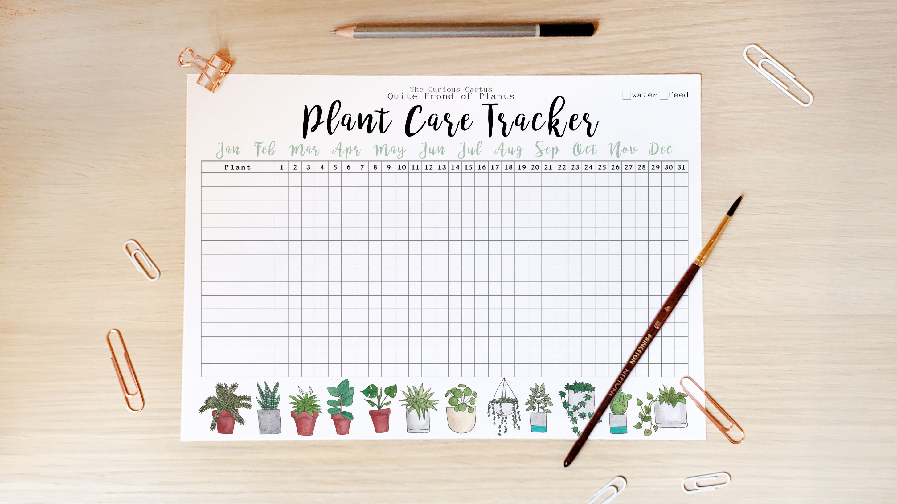 Plant Care Tracker DIGITAL DOWNLOAD Print Yourself Home - Etsy