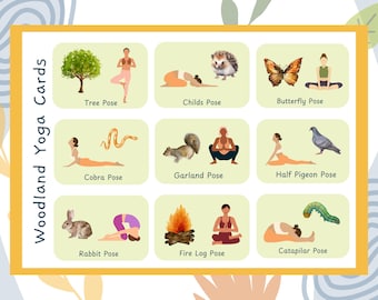 Woodland Nature Yoga Cards for Kids