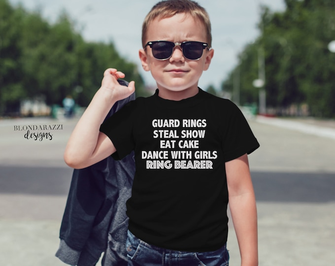 Ring Bearer Shirt Guard Rings Steal Show Eat Cake Dance With Girls