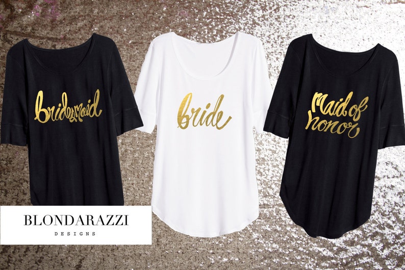 bridesmaids shirts for wedding day