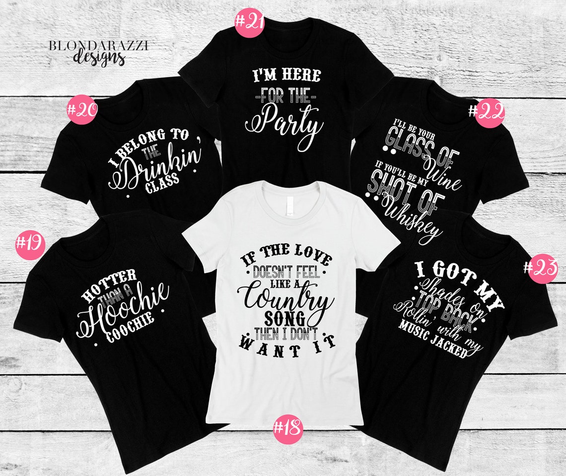 Country Music Bachelorette Party Crew Neck Shirts With Song | Etsy