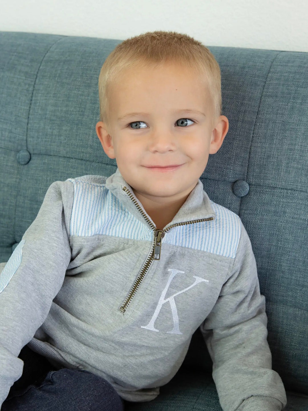 Boys Quarter Zip Pullover With Personalized Monogram Youth & Toddler