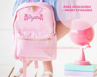 Girls Dance Backpack Bag for School or Ballet Class with personalized embroidered name - mid size and full size available