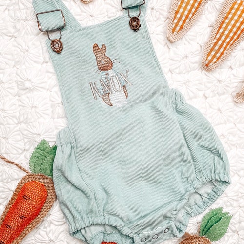 Easter Baby Boy Overalls Romper With Monogram or Name. Etsy