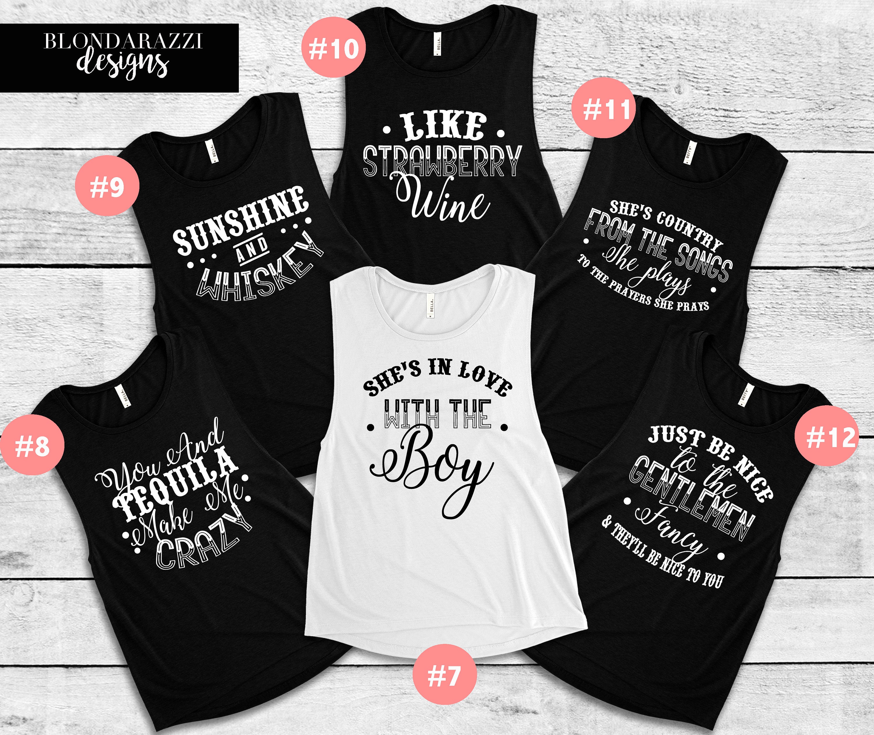 Country Music Bachelorette Party Muscle Tank Top Shirts for Nashville