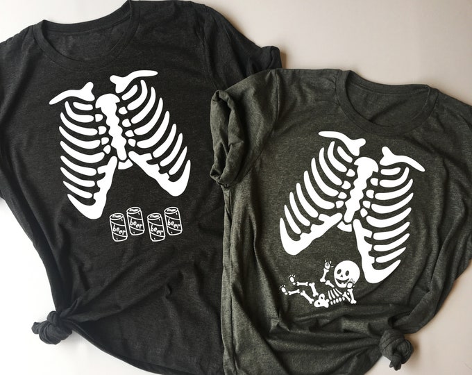 Matching Halloween Maternity Shirt and Dad Shirt