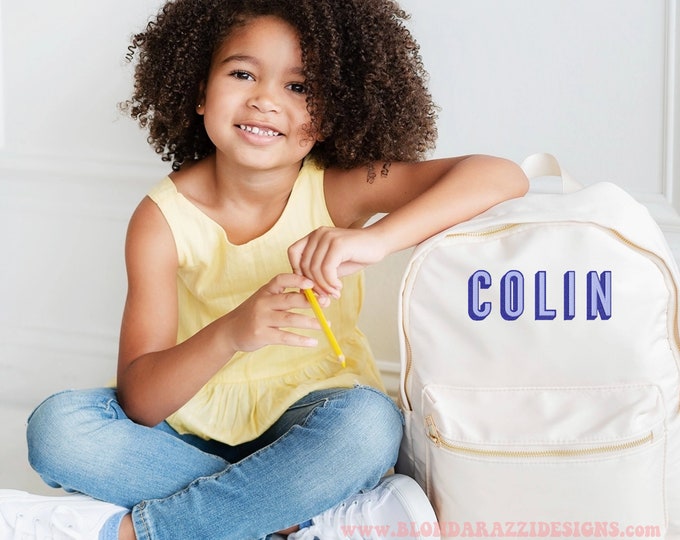 Girls Backpack with personalized embroidered name - for preschool school dance gymnastics soccer basketball sports