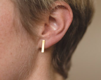 Boucles d'Oreille Puce Barre, plaquage haute qualité