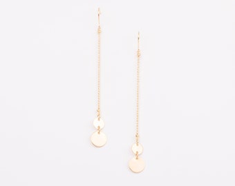 Long Earrings Golden Coins