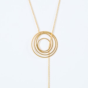 Tourbillon Tie long necklace, fine sliding mesh chain, high quality plating