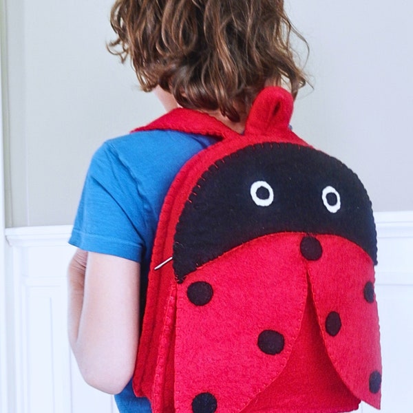 Süßer LADYBIRD Rucksack für Kleinkinder | Filz Rucksack Vorschulkinder | Marienkäfer-Liebhaber-Schultasche für Kleinkind-Mädchen und Jungen-Geburtstags-Geschenk