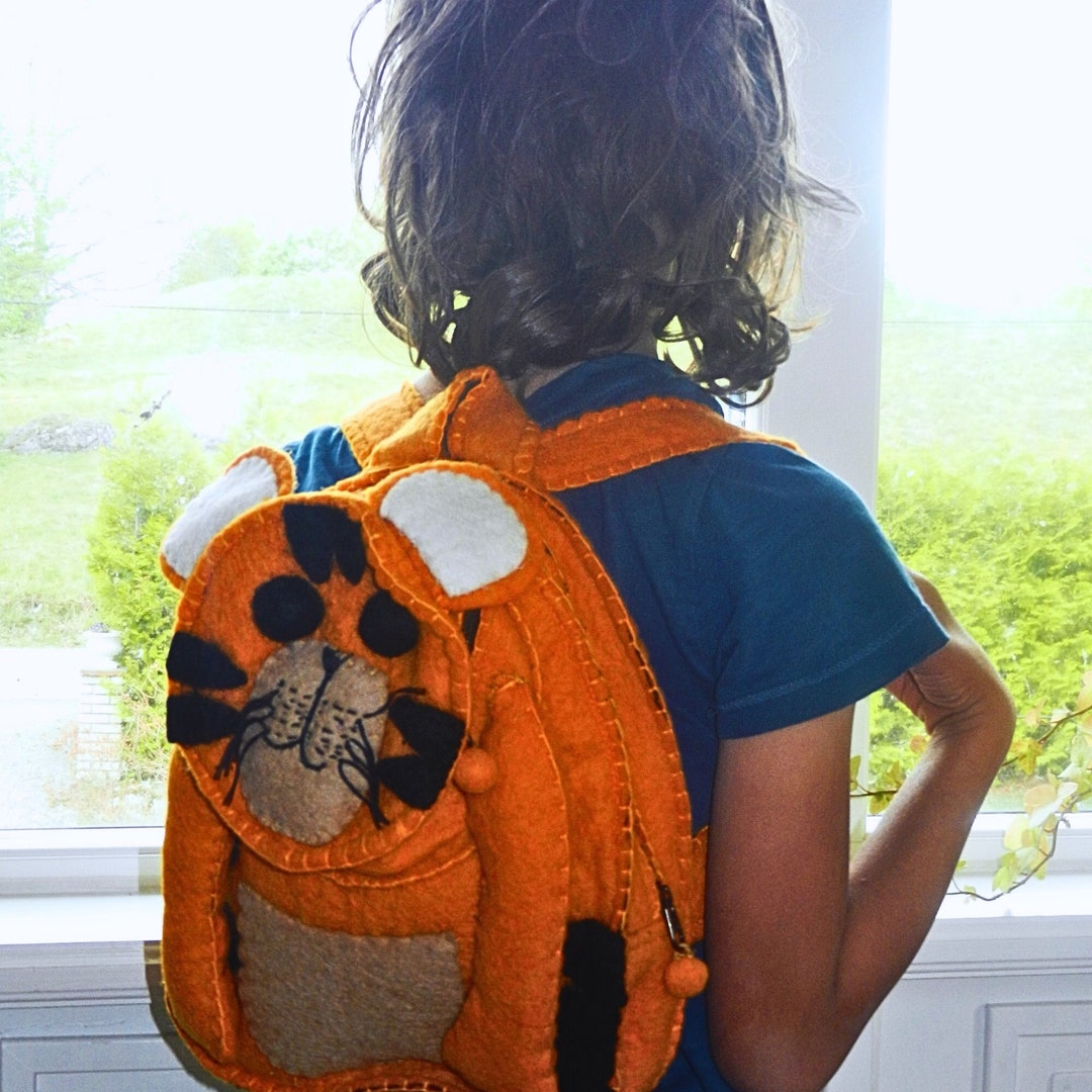 Babyhug Tiger Applique Fashion Backpack - Grey