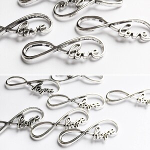 3 Connector Charms, love or hope image 1