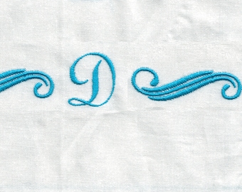 Bordure monogramme calligraphie classique, motif de broderie machine cadre police boucles, cadeau de mariage signature plusieurs tailles - TÉLÉCHARGEMENT IMMÉDIAT