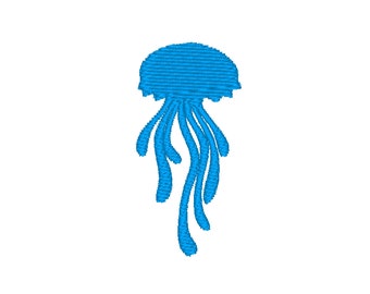 Little small Jellyfish silhouette machine embroidery designs, mini sizes, sea life nautical marine sea jelly fish medusa nettle-fish kids