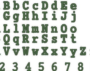 MINI Font machine embroidery designs- caps, letters and numbers, 3 sizes, INSTANT DOWNLOAD, multiple sizes