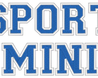 Sport, collegiate, block mini Font machine embroidery designs - many sizes, embroidery, font alphabet sport