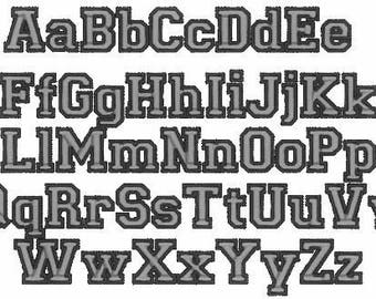 Sport, collegiate, block mini Font machine embroidery designs - many sizes, BX embroidery, bx font alphabet sport