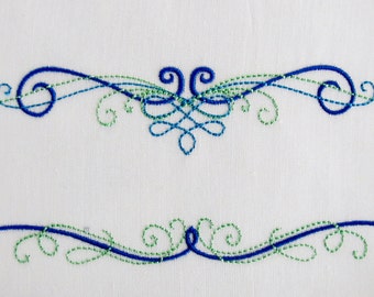 Monogram Border, curls font frame embroidery designs, signature - INSTANT DOWNLOAD, multiple sizes sizes