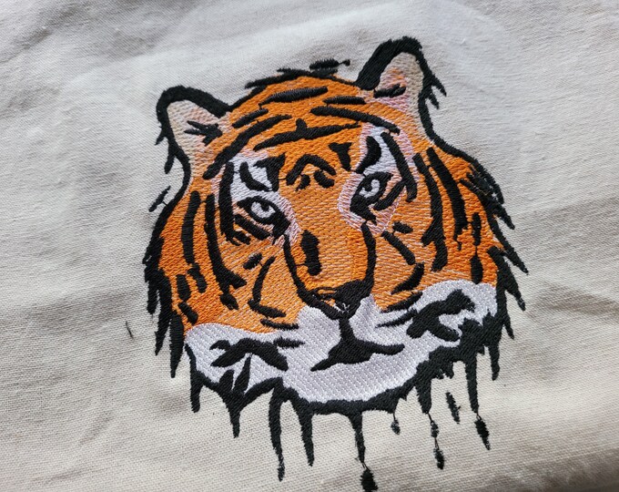 Light stitch Tiger drawing light sketch stitch machine embroidery designs in sizes 4, 5, 6, 7, 8, 9, 10 inches wild animal tiger cat face