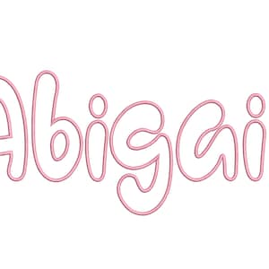 Retro Abigail handwritten cursive Font applique alphabet machine embroidery designs assorted sizes from 1.6 thru 5.9 inches monogram name BX