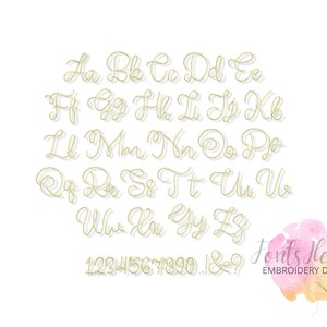 Modern Script Handwritten Cursive Font Alphabet Letters Machine ...