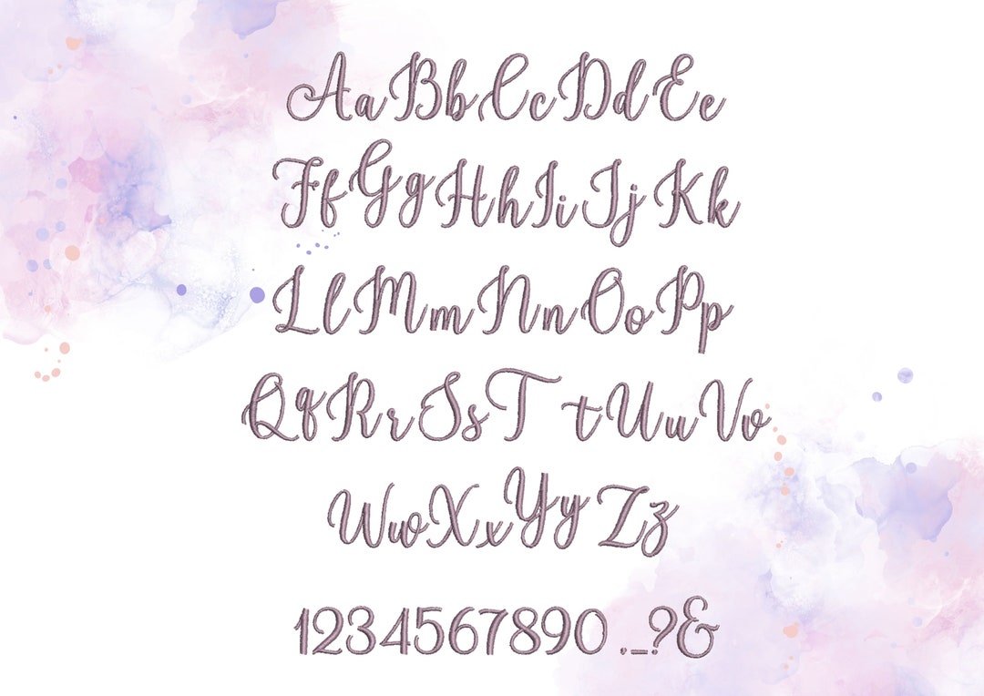 Modern Script Handwritten Cursive Font Alphabet Letters Machine ...