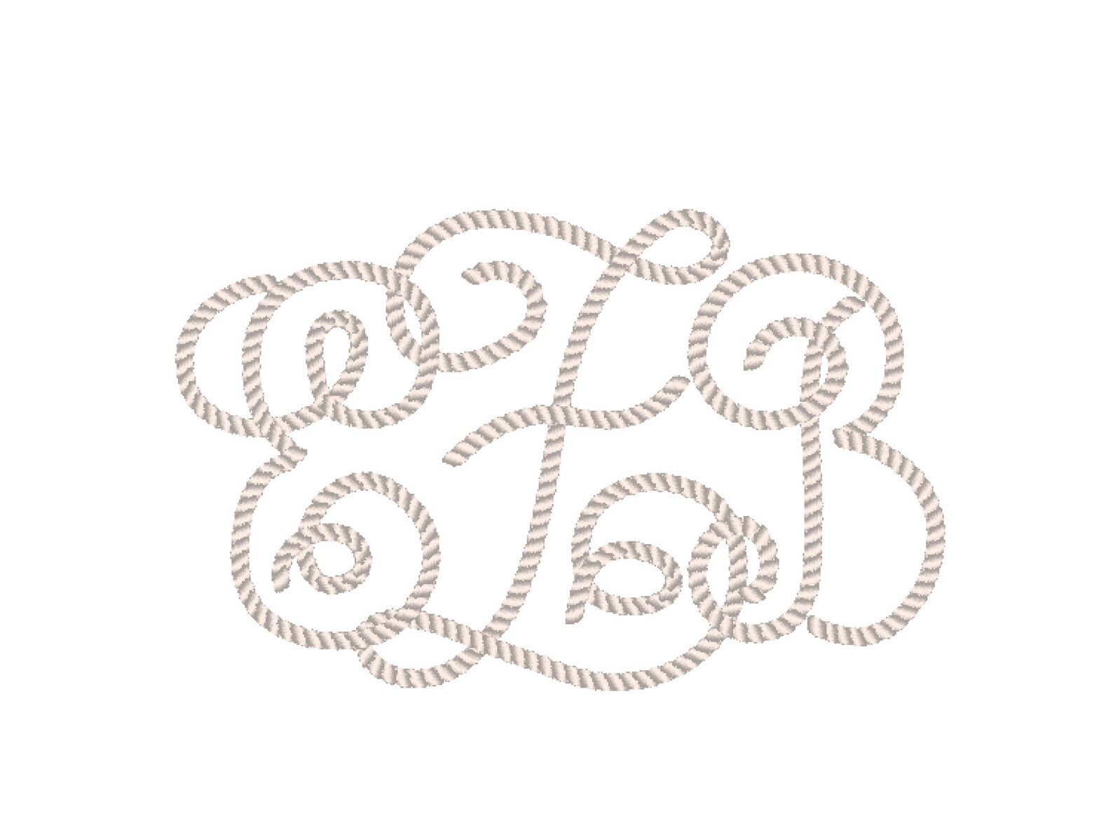 Rope Satin Stitch Font Alphabet Monogram Curl Letters Machine - Etsy