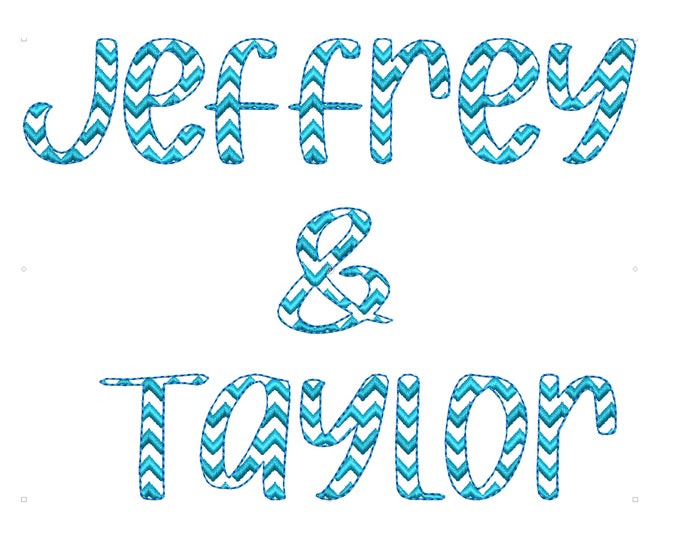 Zigzag ric rac Chevron Hand written, cursive Font alphabet machine embroidery designs from 1.3thru 3.7 inches, monogram BX