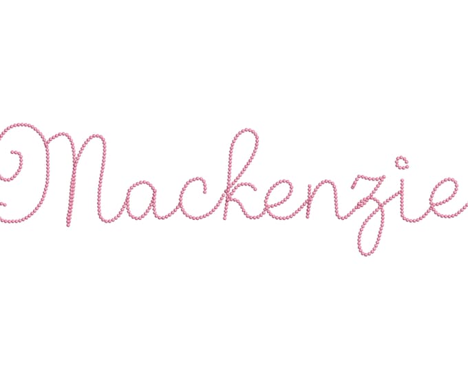 Pearl stitch script handwritten cursive Font alphabet machine embroidery designs sizes from 1.7 thru 4.8 inches monogram kids name, and BX