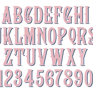 Classic Monogram Drop Shadow Font duo Font Machine Embroidery Design 2 color Alphabet Letters Fill Stitch BX and other formats