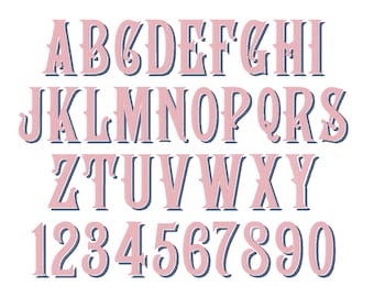 Classic Monogram Drop Shadow Font duo Font Machine Embroidery Design 2 color Alphabet Letters Fill Stitch BX and other formats