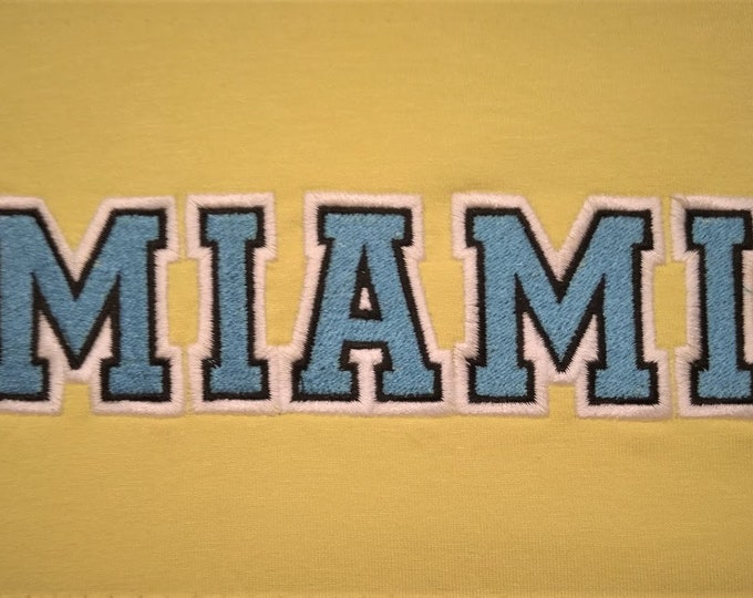 2 outlines Athletic Sport hight school varsity collegiate, block mini Font machine embroidery designs - assorted sizes, BX font