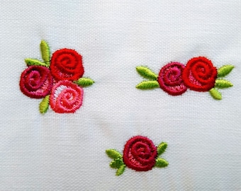 Small little MINI micro Rose flowers Font attitude add on machine embroidery designs in assorted mini sizes, cute floral roses, BX included