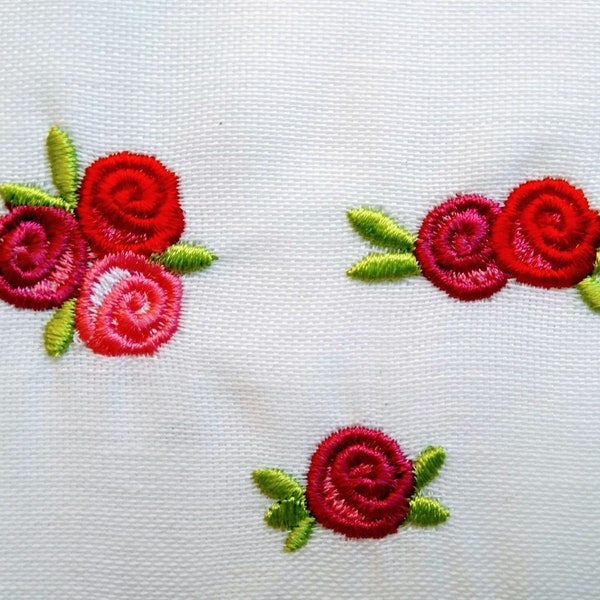 Small little MINI micro Rose flowers Font attitude add on machine embroidery designs in assorted mini sizes, cute floral roses, BX included