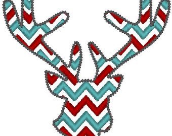 Buck deer head Chevron monogram BX also ALL other (.pes .hus .dst .vp3 .vip .xxx .exp . jef)  - embroidery monogram embroidery design